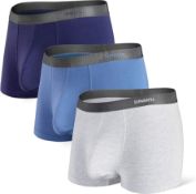 RRP £26.99 Separatec Men's Boxers Bamboo Underwear Trunks Breathable Soft Dual Pouch Fitted