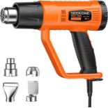 Heat Gun, SEEKONE 2000W Professional Heavy Duty Hot Air Gun Kit 400? & 600? Dual-Temperature