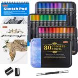 RRP £22.99 Shuttle Art 80 Colours Professional Colouring Pencils, Soft Core Coloured Pencil Set