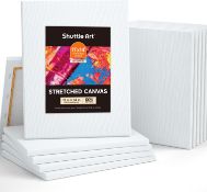 RRP £24.99 Shuttle Art 12 Pack Canvas for Painting, 11x14 Inches (28 x 36 cm) Stretched Blank Canvas