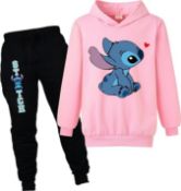 RRP £22.99 Xpialong Blue Cat Girls Boys Hoodie and Trousers 2 Pcs Cotton Tops Jumper Hoodie Suit for