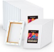 RRP £28.99 Shuttle Art Canvas for Painting, 20 PCS Stretched Blank Canvas Boards, 5x7, 8x10