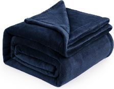 Bedsure Fleece Blanket King Size - Versatile Blanket for Bed Fluffy Soft Extra Large Throw, Navy
