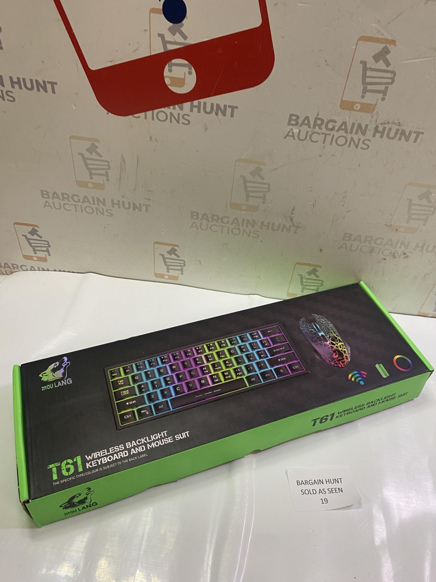 RRP £38.99 K61 UK Layout RGB 60% Gaming Keyboard Mouse Set Wired 62 Keys Mini Portable Keyboard 7 - Image 2 of 2
