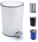 RRP £34.99 Bamodi | 3L Bathroom Bin – Toilet Bin With Lids – Small Pedal Stainless Steel Bucket -