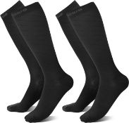 RRP £60 Set of 4 x (2-Pack) CAMBIVO Compression Socks for Women & Men 20-30 mmhg(2 Pairs),