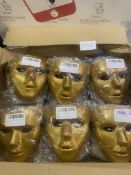 Box of 20 x Masks, Gold Full Face Masks