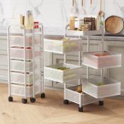 RRP £79.99 COVAODQ 5 tier rotating shelves,square rotating storage rack, rotating vegetable rack,