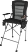 RRP £89 REDCAMP Tall Folding Chair with Footrest, Portable Folding Artist Makeup with Storage Side