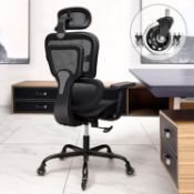 RRP £269 KERDOM Ergonomic Office Chair High Back Desk Chair Breathable Mesh Computer Chair with