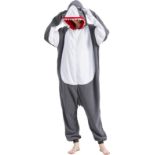 RRP £50 Set of 2 x MAISUIZI Shark Onesie Adult Animal Pajamas