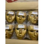 Box of 20 x Masks, Gold Full Face Masks