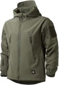 RRP £45.99 MakingDa Mens Waterproof Jacket Casual Hooded Coat Softshell Fleece Lined Running