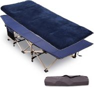 RRP £79.99 REDCAMP Folding Camping Beds for adults, Heavy Duty Sturdy Camp Bed with Soft Mattress