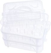 RRP £18.99 New brothread 2 Layers Stackable Clear Storage Box/Organizer for Holding 40 Spools Home