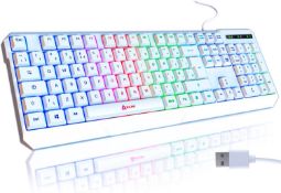 RRP £24.99 KLIM Chroma Gaming Keyboard Wired USB - NEW 2024 - Durable Ergonomic Waterproof Silent