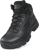 RRP £39.99 LUDEY Walking Boots Black Hiking Boots Mid Mountain Leather Police Boots Comfortable Work