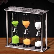 RRP £450, Set of 30 x Tuzsocr Hourglass Triple Sand Timer - Kitchen Timer 3+4+5 Minute,Classic Tea