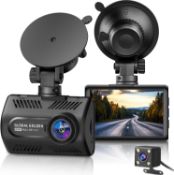 Dash Cam Front and Rear, FHD 1080P Car Dash Camera Dual Dashboard Camera for Cars with WDR Night