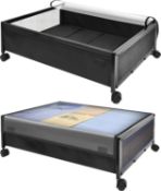 RRP £39.99 SPECILITE Under Bed Storage On Wheels, 2 Pack Rolling Underbed Metal Containers Box,