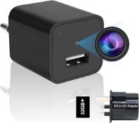 RRP £39.99 Mini Spy Camera USB Charger, 1080P Hidden Security Camera Small Video Recorder Nanny