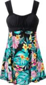 RRP £160, Lot of 4 x Wantdo Women's One Piece Swimsuits with Skirt Summer Bikini Sets Plus Size