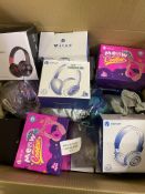 Approx RRP £200 Large Box of Kids Headphones, 25 Pieces