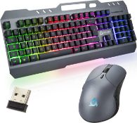 RRP £34.99 KLIM Unity Wireless Keyboard and Mouse Set - Slim Durable Ergonomic Mechanical Feel -