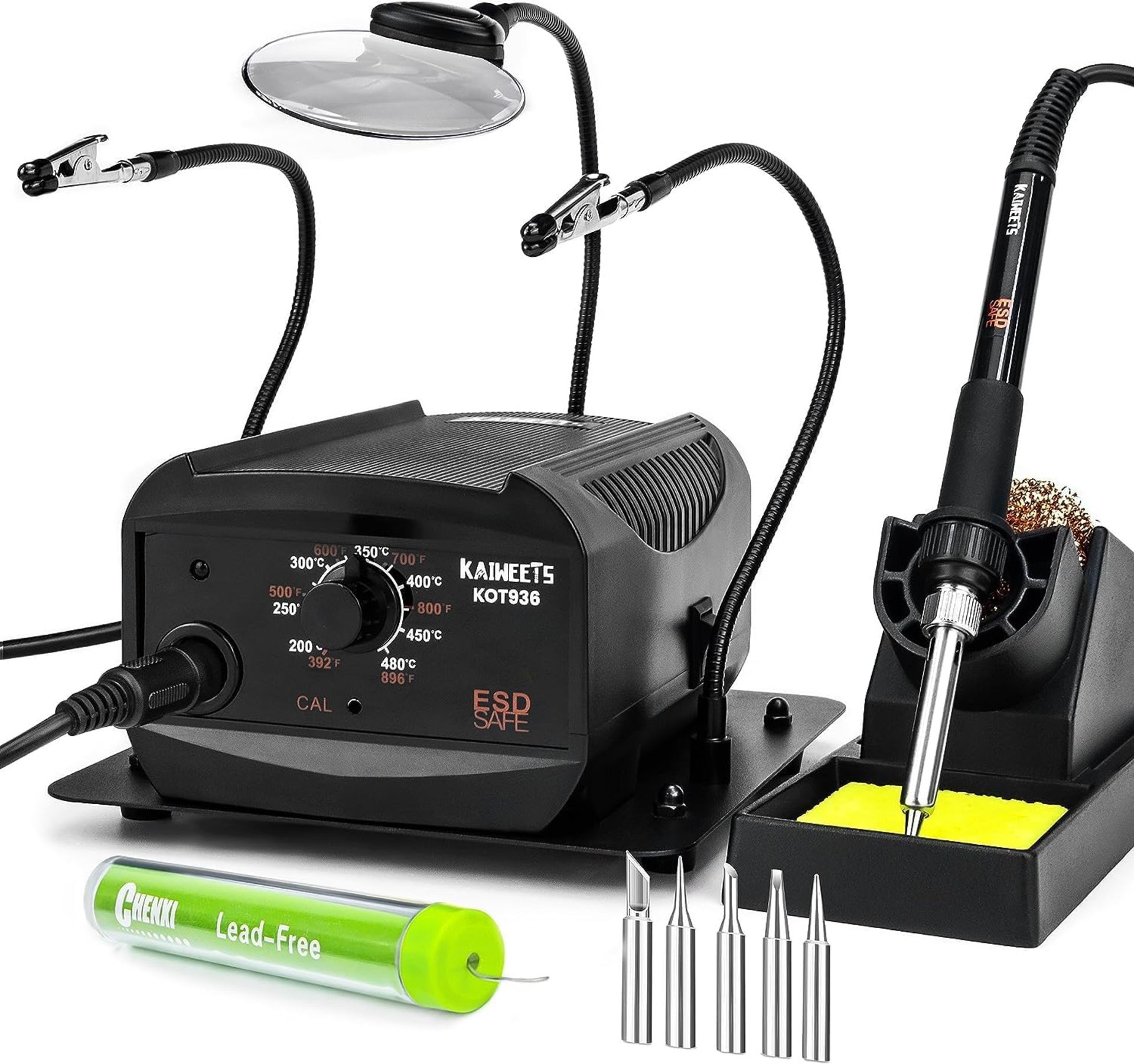 RRP £45.99 KAIWEETS 60W Soldering Station, with Helping Hands Soldering Iron Station