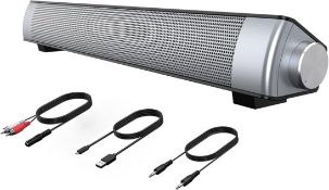 RRP £60 Set of 2 x VersionTech PC Soundbar,Wired & Wireless Bluetooth BT Computer Speakers with