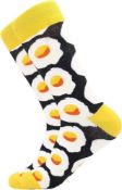 RRP £50 Set of 10 x BONANGEL Men's Fun Dress Socks, Crazy Cotton Socks Fried Egg Colourful Funky