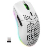 RRP £32.99 Wireless Gaming Mouse, 2.4G Lightweight Honeycomb Shell Ergonomic RGB Mouse with 750mAh