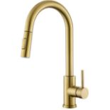 RRP £65.99 Tohlar Gold Kitchen Tap with Pull Down Sprayer, Modern Stainless Steel Single Handle Pull