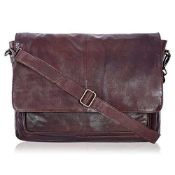 RRP £59.99 Lightweight Real Leather Bag For Office And College | For Men | Multiple Compartments |