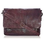 RRP £59.99 Lightweight Real Leather Bag For Office And College | For Men | Multiple Compartments |