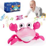 RRP £50 Set of 4 x Crawling Crab Toy, Musical Boys Girls Sensory Toys for Babies Crab Toy Gift