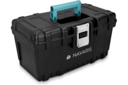 RRP £23.99 Navaris Tool Box 16 Inch - 40cm Rugged Plastic Multi-Purpose Toolbox Case with Lift-Out