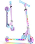 RRP £59.99 BELEEV V2 Scooters for Kids with Light-Up Wheels & Stem & Deck, 2 Wheel Folding Scooter