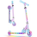 RRP £59.99 BELEEV V2 Scooters for Kids with Light-Up Wheels & Stem & Deck, 2 Wheel Folding Scooter