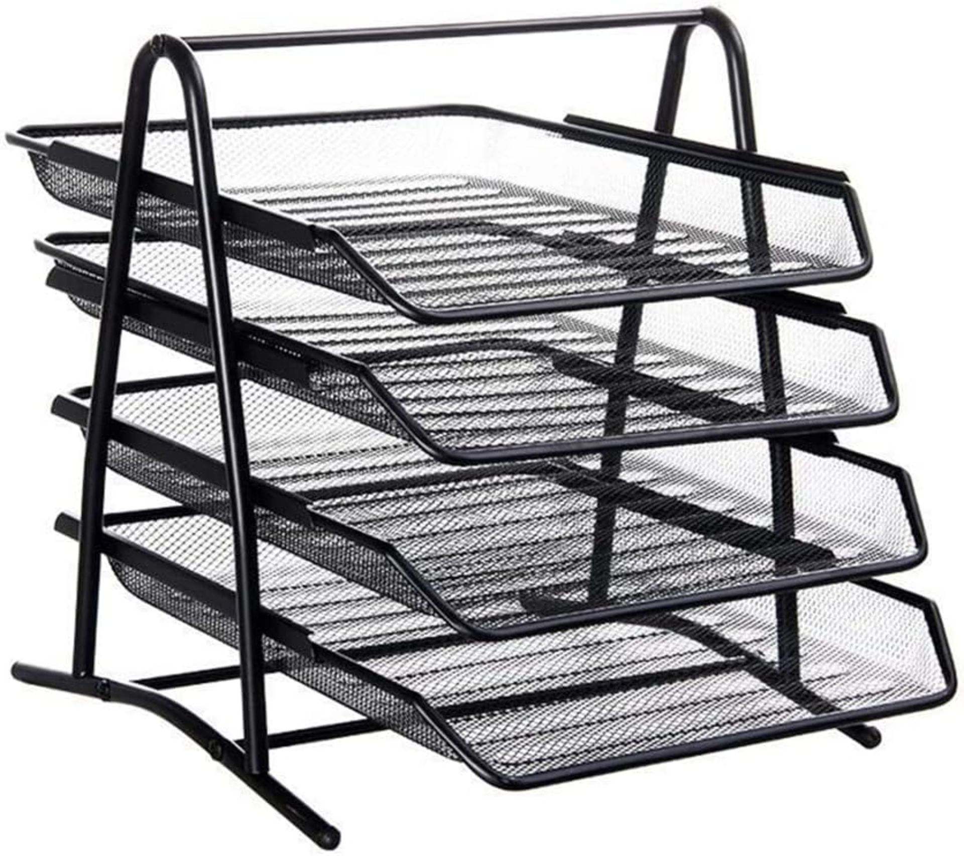 RRP £96 Set of 8 x Mesh Desk Organise - A4 Mesh in Tray Office Desk 4-Tier Mesh Paper Tray,