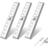 RRP £19.99 OxyLED Motion Sensor Lights Indoor, Wardrobe Lights 3 Pack Under Cabinet Kitchen Lights