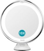 RRP £34 Set of 2 x Auxmir Makeup Mirror, 10X Magnifying Lighted Mirror with 2 Adjustable Brightness,