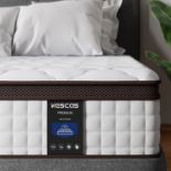 RRP £369 Kescas 5FT Memory Foam Hybrid 25cm King Mattress - Heavier Coils for Durable Support -