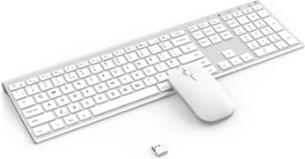 RRP £35.99 Wireless Rechargeable Keyboard and Mouse Set, 2.4G USB Keyboard Mouse, Ultra Slim Full