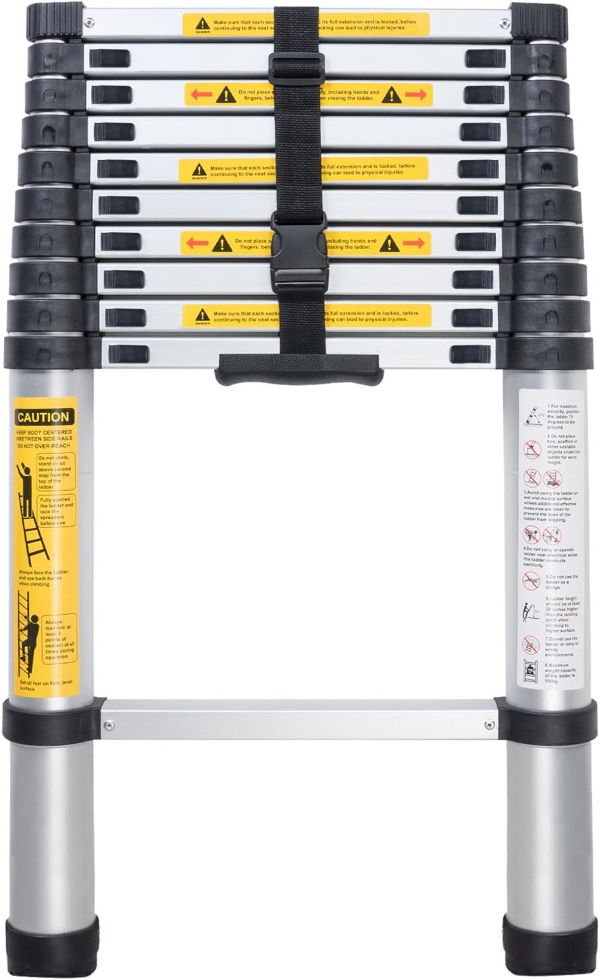 RRP £99 WolfWise 3.2M Telescoping Ladder, Aluminum Telescopic Extension Tall Multi Purpose Loft