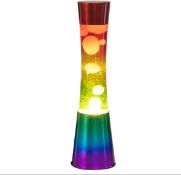 RRP £40 Set of 2 x Global Gizmos 48859 Rainbow Lava Lamp/Multi-Coloured Base/Retro Nostalgia/