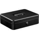 RRP £36 Set of 2 x Heavy Duty Metal Cash Money Coin Box Bank Deposit Steel Tin Security Safe Petty 2