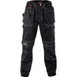 RRP £29.99 Black Hammer Men's Durable Lightweight Work Trousers Safety Cargo Pants for Men with Knee