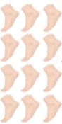 RRP £75 Set of 15 x Women Ankle Socks 12 Pairs Anti Slip Silk Socks for Women Ultra-thin Nylon Socks