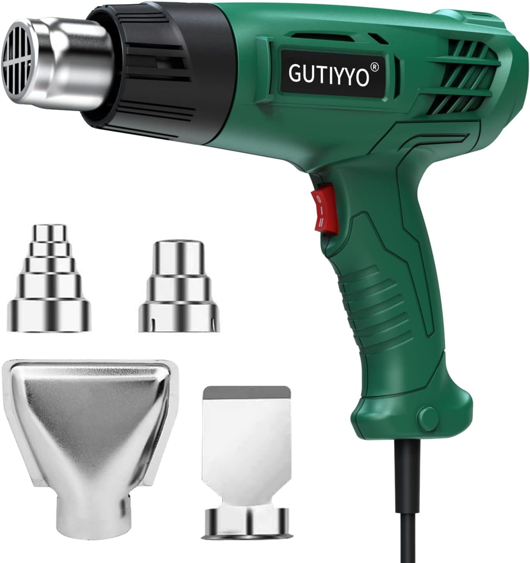 Heat Gun 2000W, GUTIYYO Professional Hot Air Gun Kit Dual Temperature Settings 300?~500? and